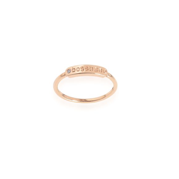 14K Rose Gold My Story "Bossbabe" ID Ring 0.01 Ct. - Picture 3 of 4